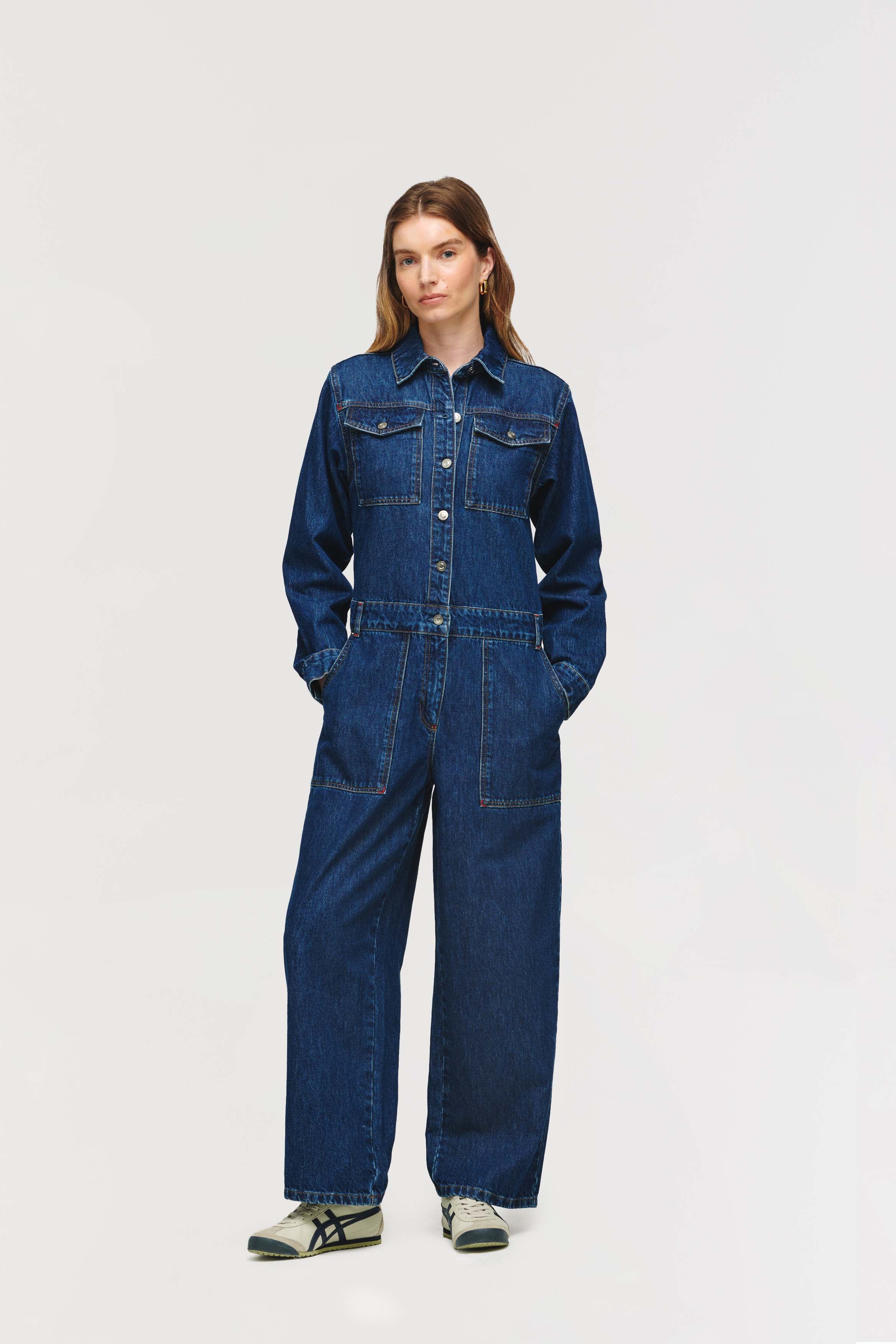 Utility Jumpsuit Coast Blue Jumpsuit Maeve Denim Boilersuit In Mid