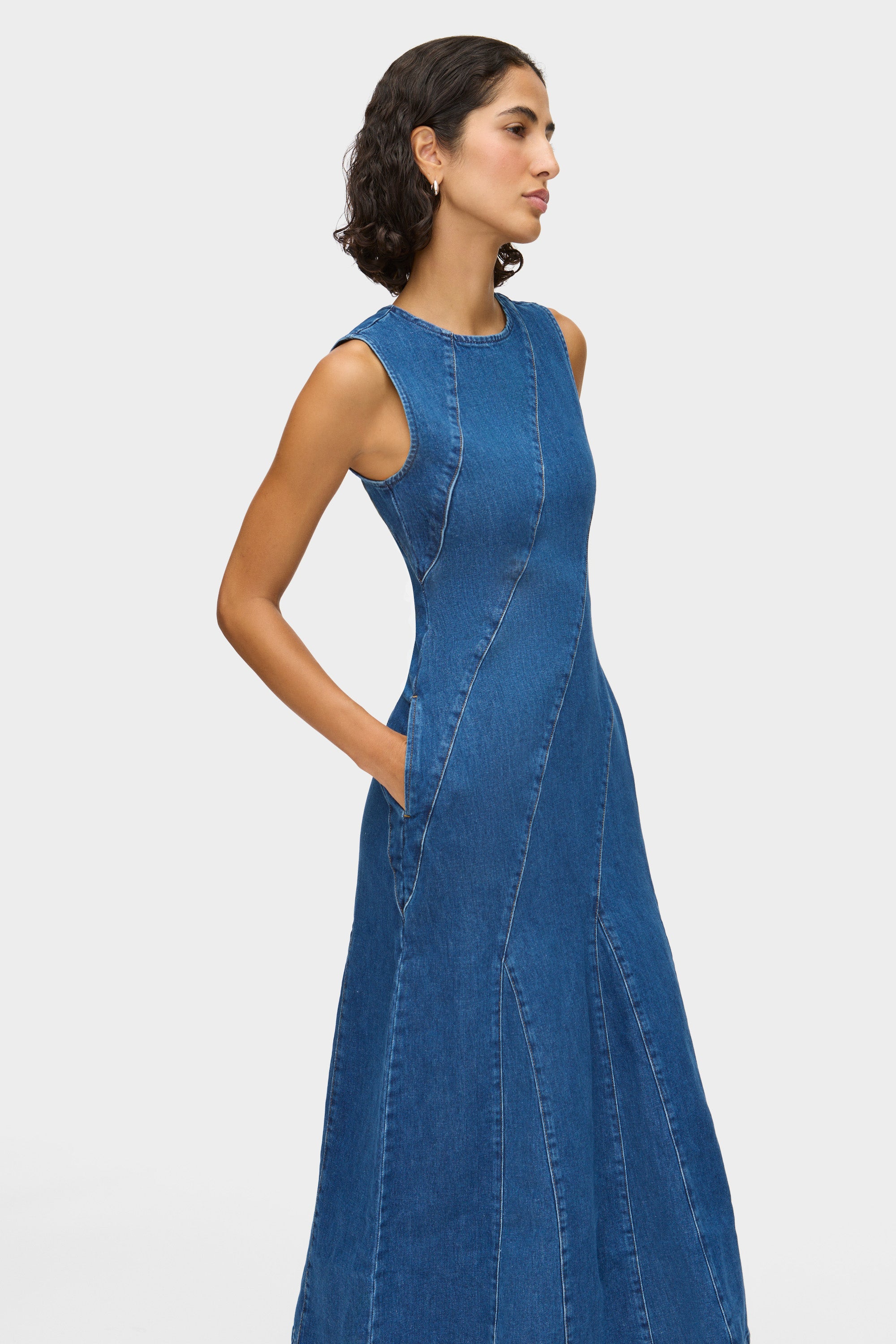 blue denim dresses ALIGNE Denim Midi Dress - Blue | Raven