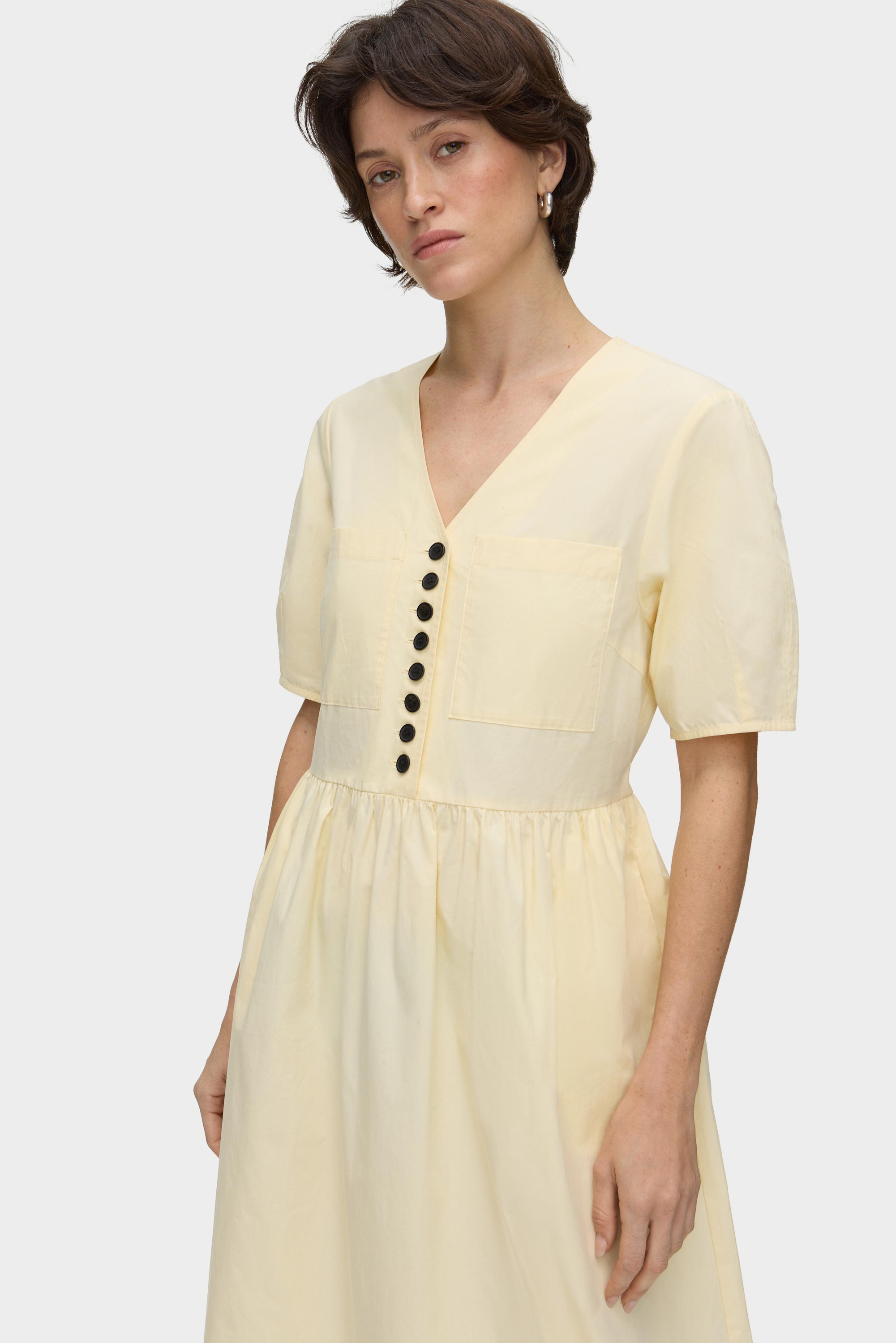 ALIGNE Organic Cotton Midi Dress - Yellow | Cassidy