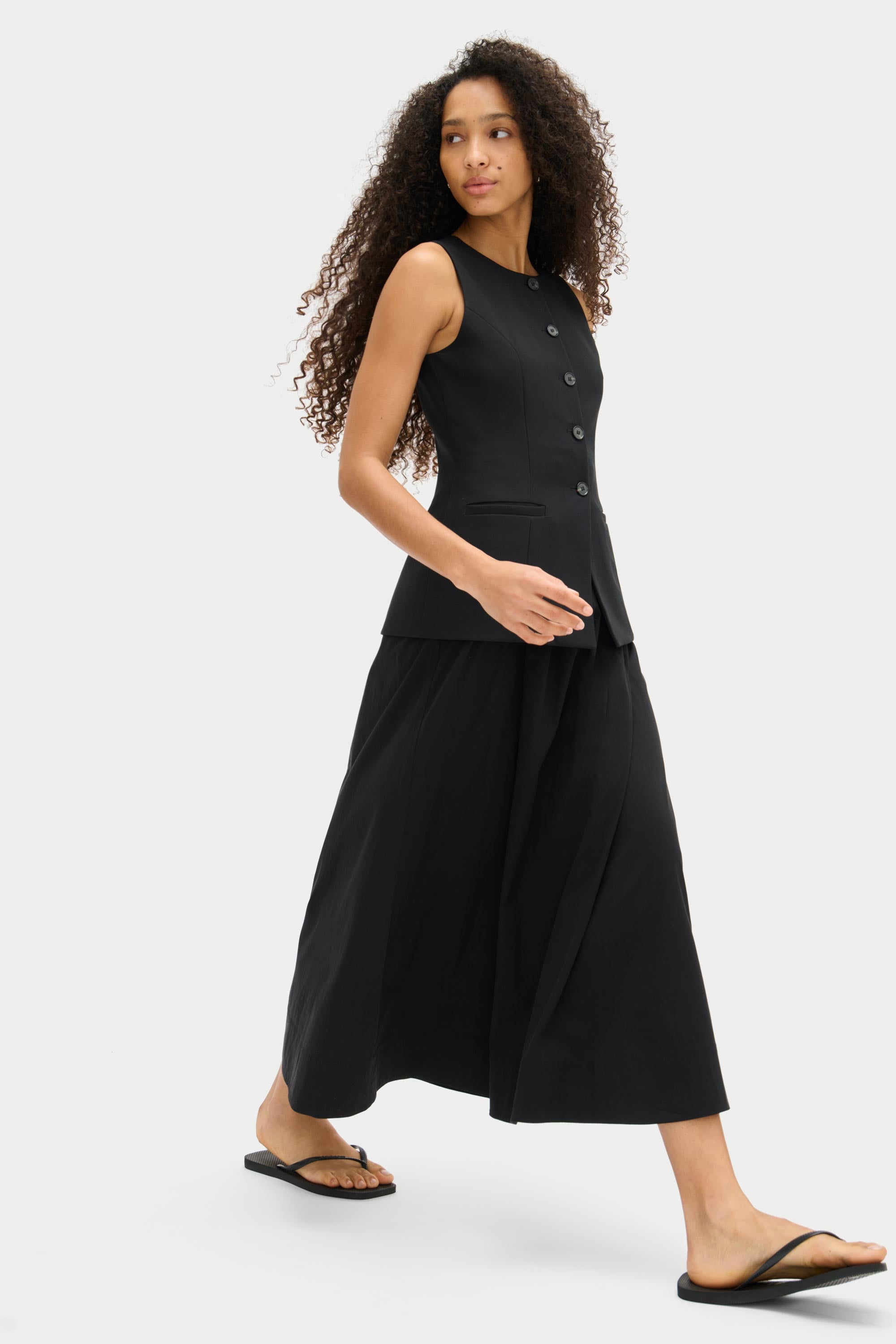ALIGNE Sleeveless Waistcoat Dress - Black | Harley - Black / UK 18 ALIGNE Sleeveless Waistcoat Dress - Black | Harley - Black / UK 18
