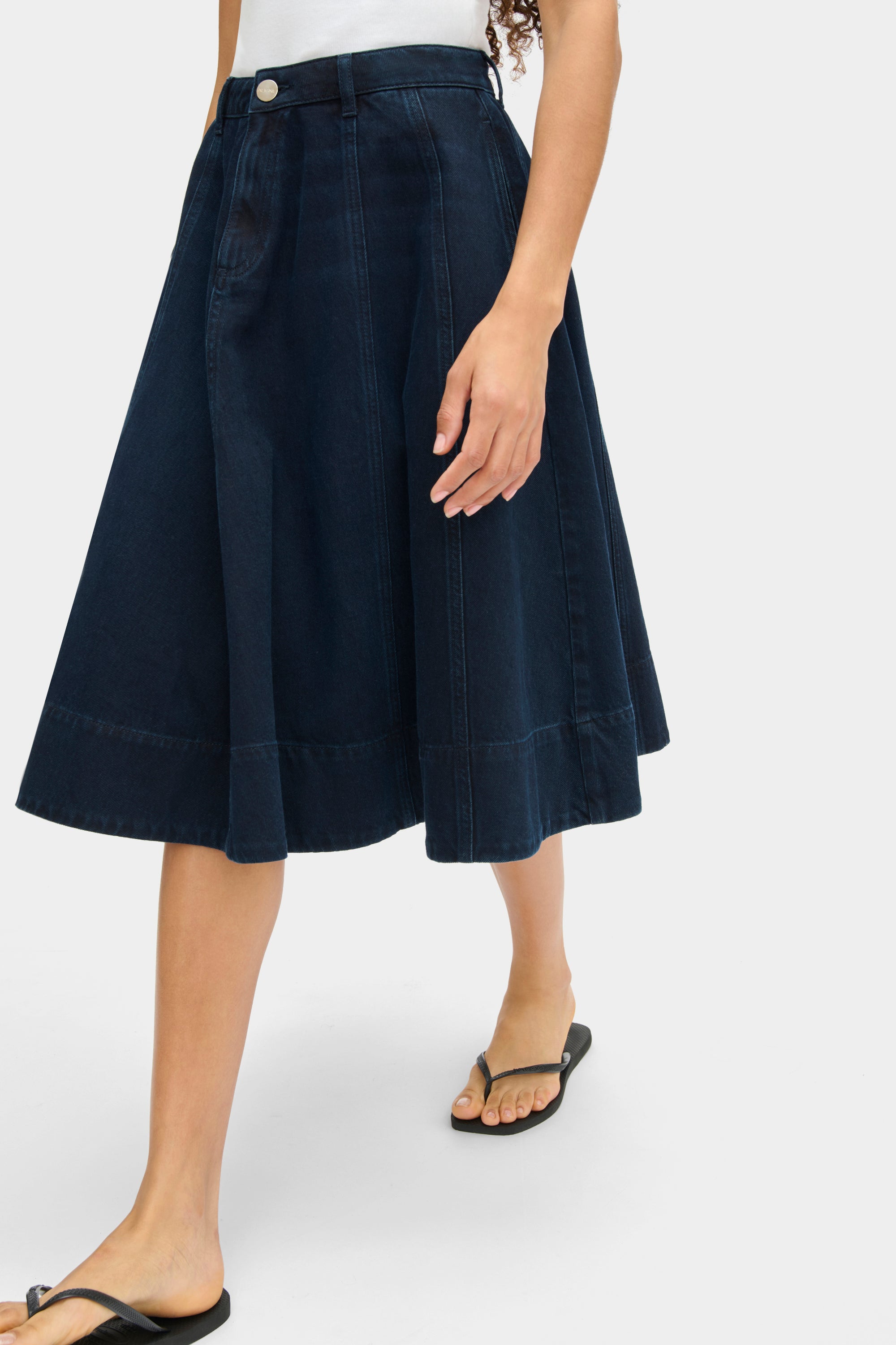ALIGNE Midi Denim Skirt - Blue | Lana