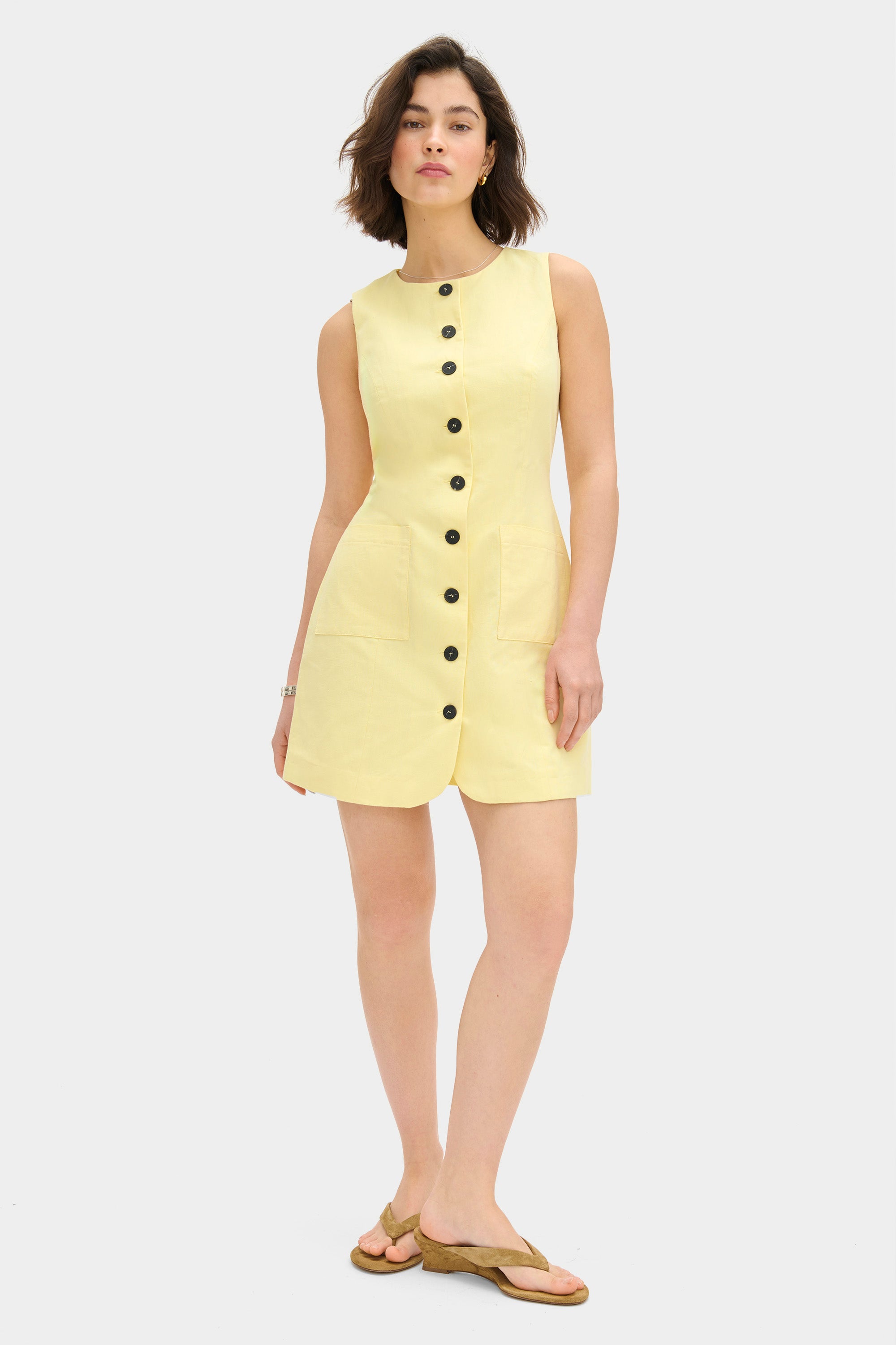 ALIGNE Linen Mini Dress - Yellow | Leah ALIGNE Linen Mini Dress - Yellow | Leah
