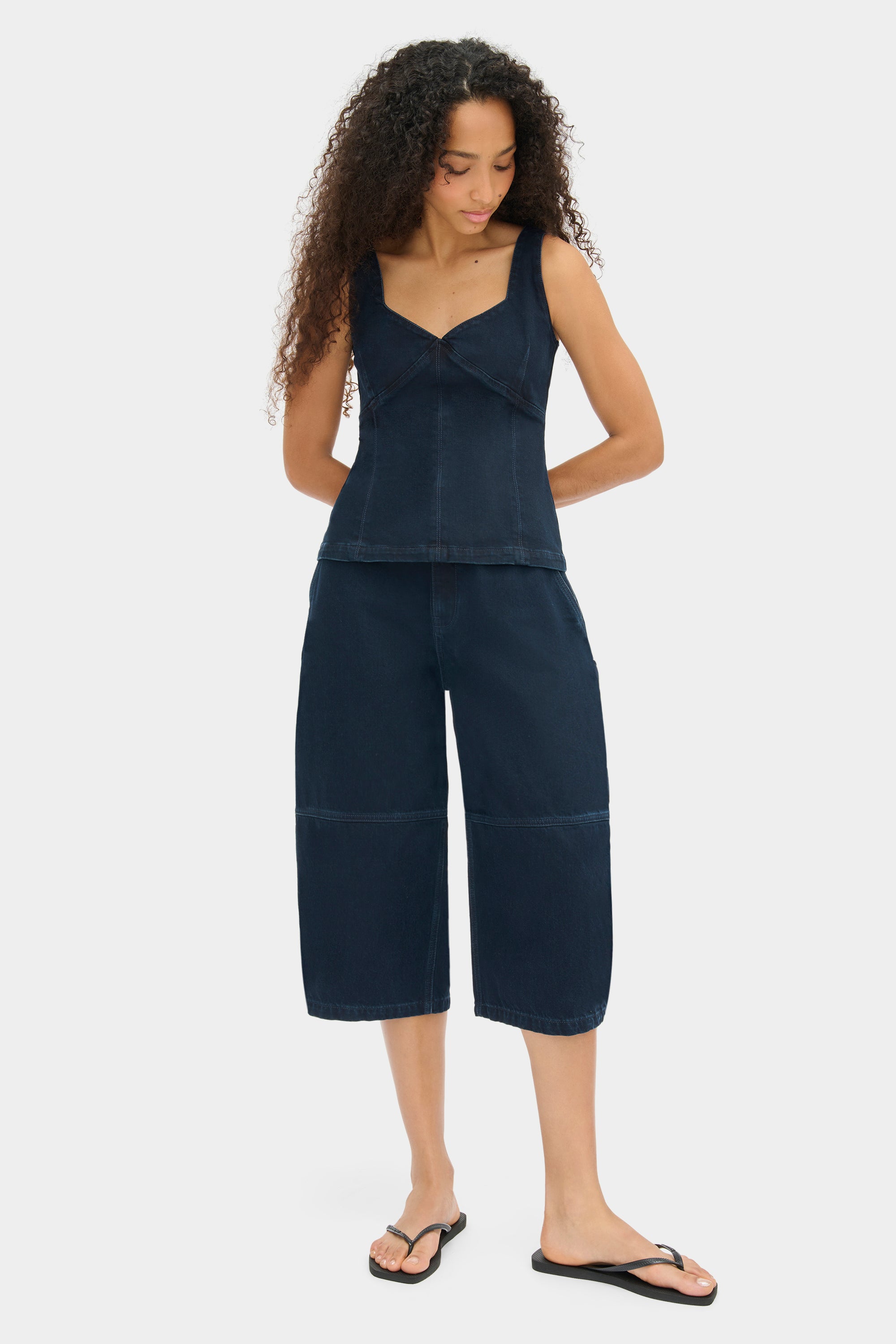 その他 salsation AsymmetricTank BlueDenim M ALIGNE Denim Top - Blue | Storm