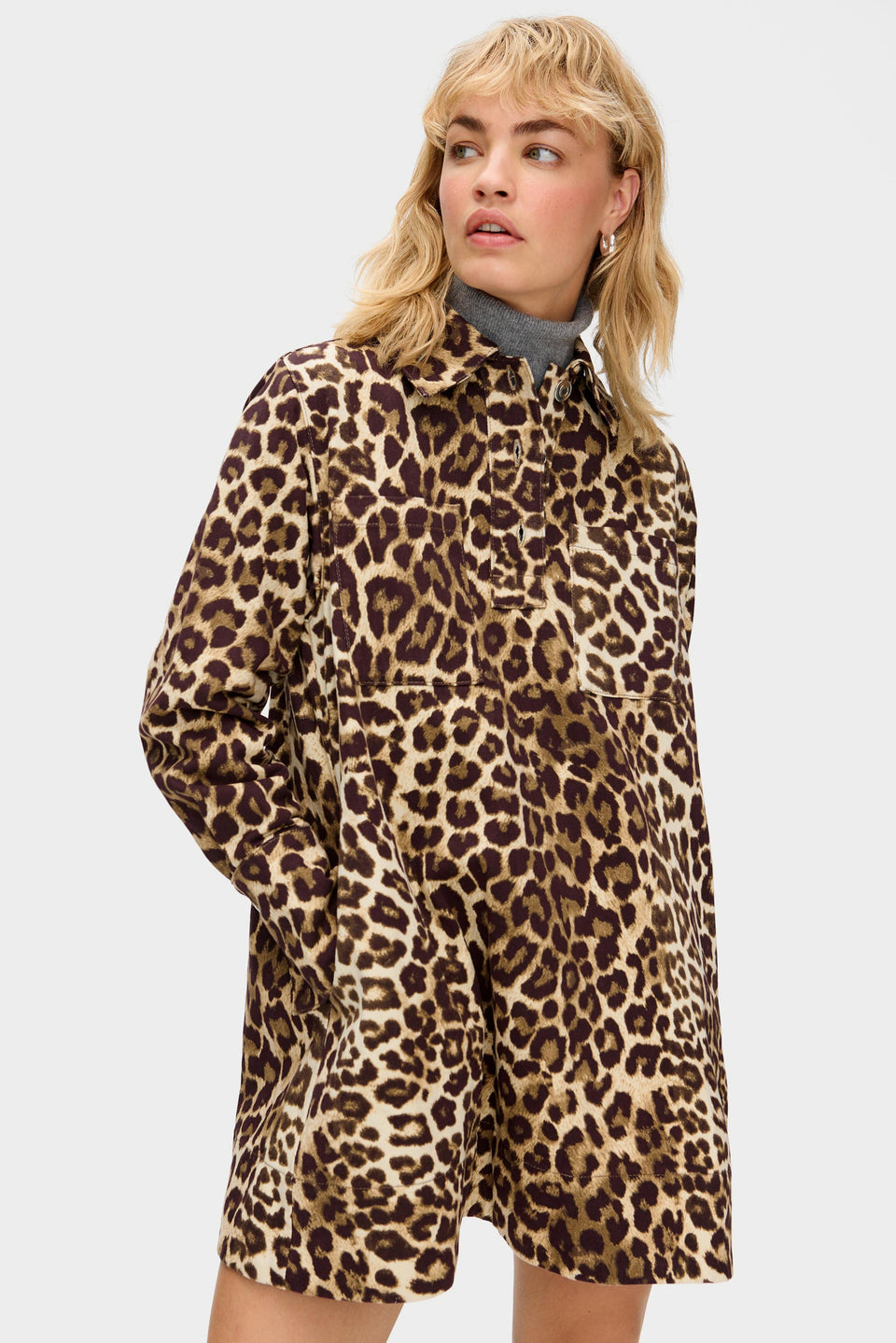 Aligne leopard print Grace Long Sleeve mini Dress