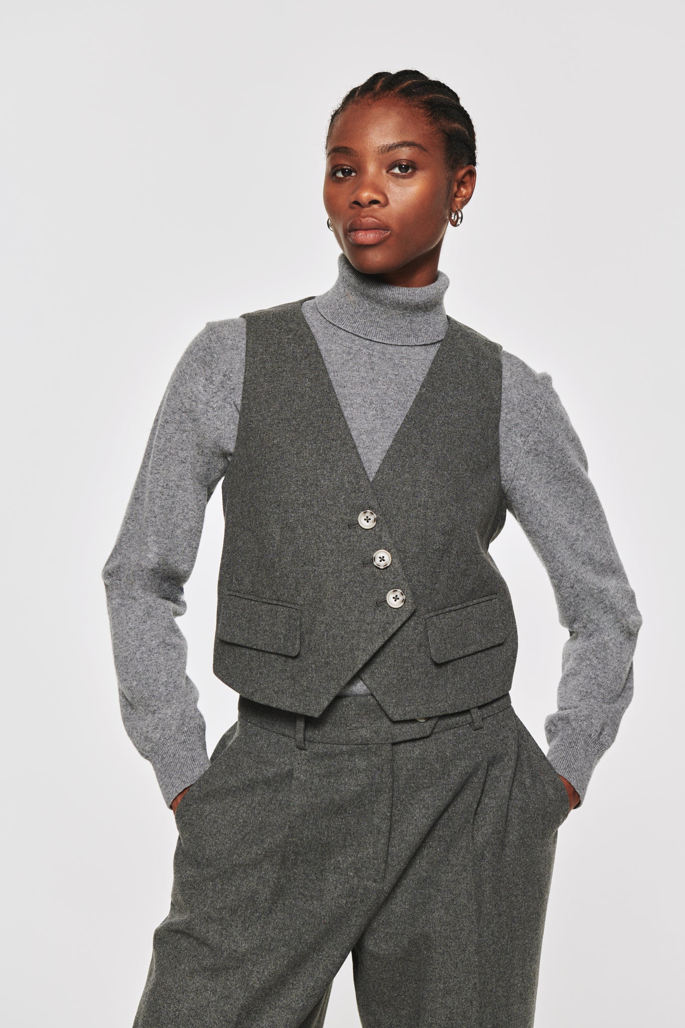 Kyla Asymmetric Wool Waistcoat