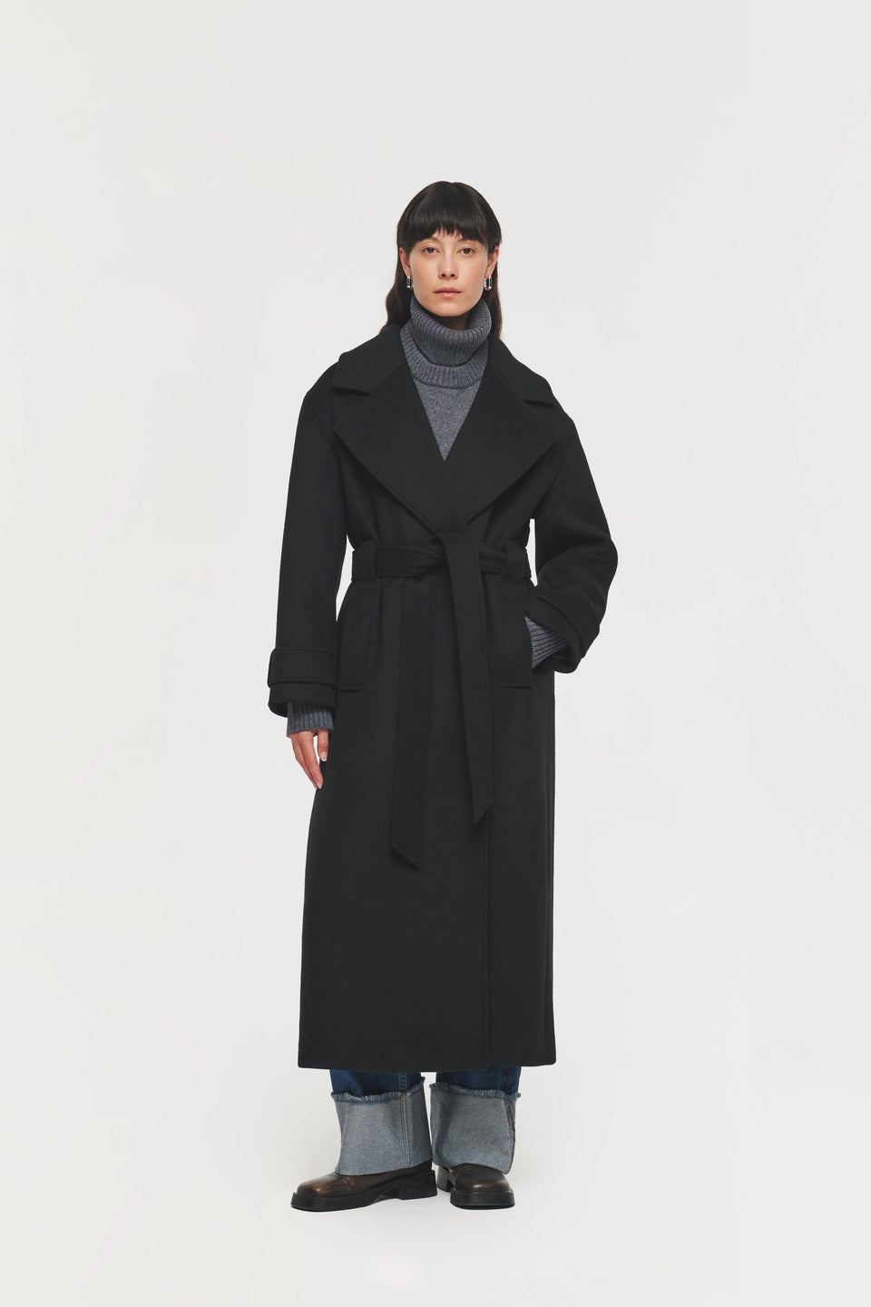 Aligne black George Wrap Coat