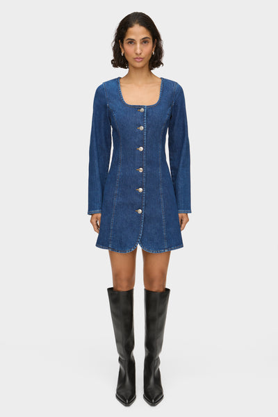 ALIGNE Denim Midi Dress - Blue