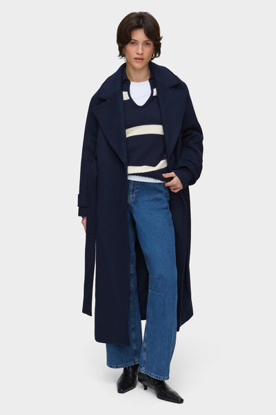 ALIGNE Wrap Wool Winter Coat Navy George