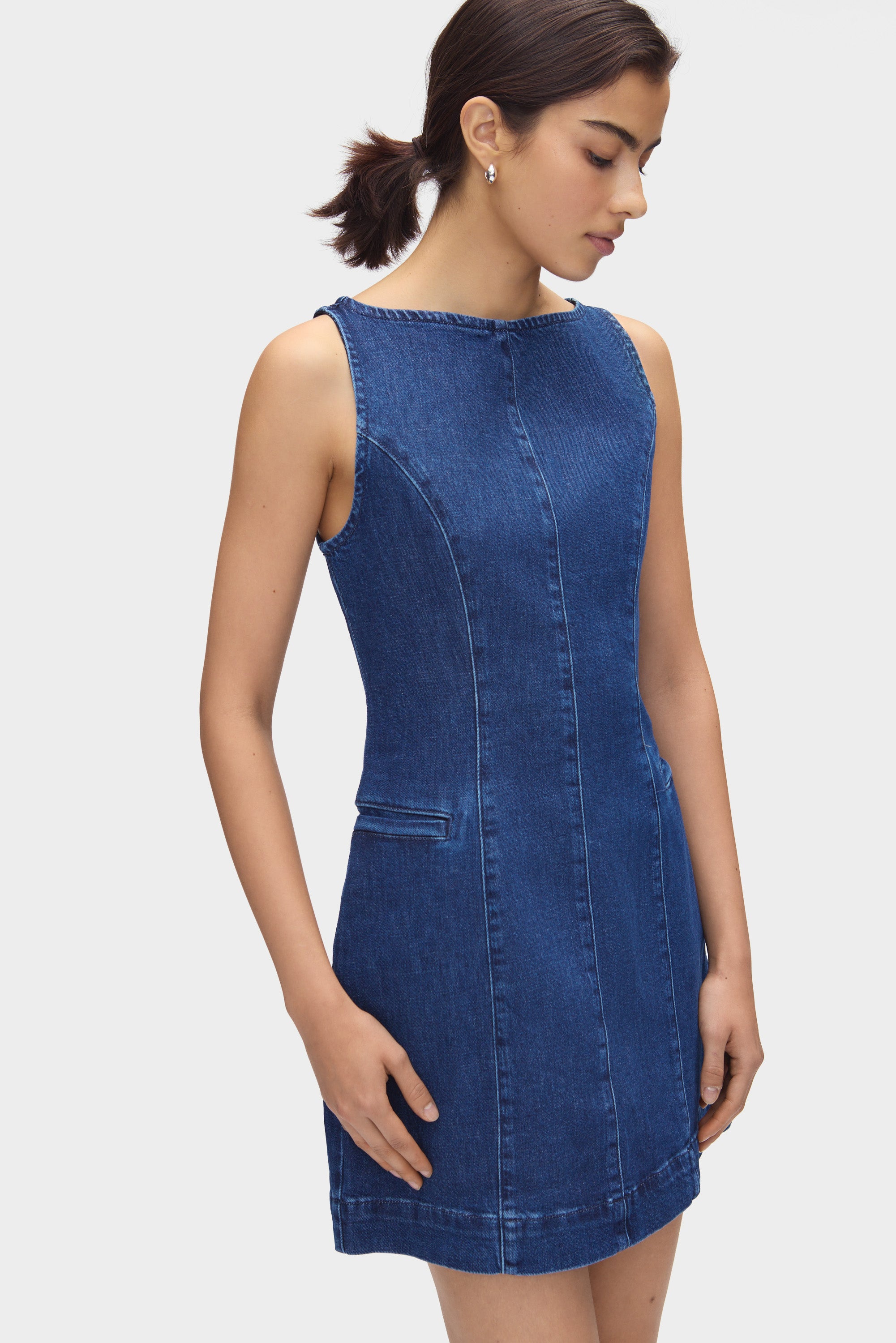 ALIGNE Mini Denim Dress - BLUE | Lyra
