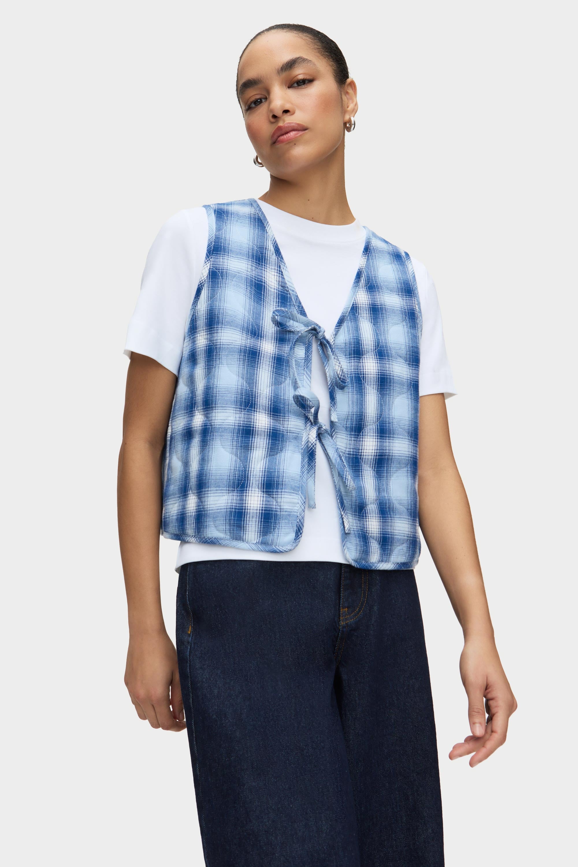 Mario Checked Tie Front Waistcoat