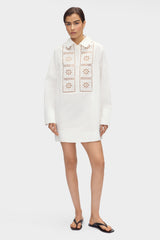 ALIGNE Broderie Organic Cotton Dress - White | Ophelia