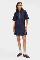 Yolanda Pleated Denim Dress