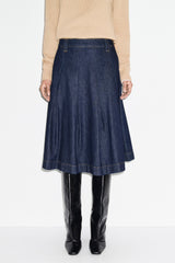 Julie Pleated Denim Skirt