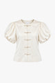 Clemmence Knot Fastening Satin Top