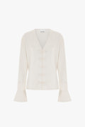 Saffron Knot Fastening Satin Shirt