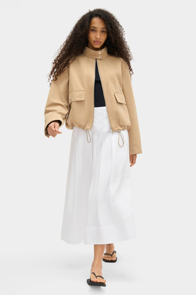 ALIGNE Funnel Neck Boxy Jacket - Beige | Brody