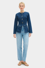 Daphne Waisted Denim Blazer