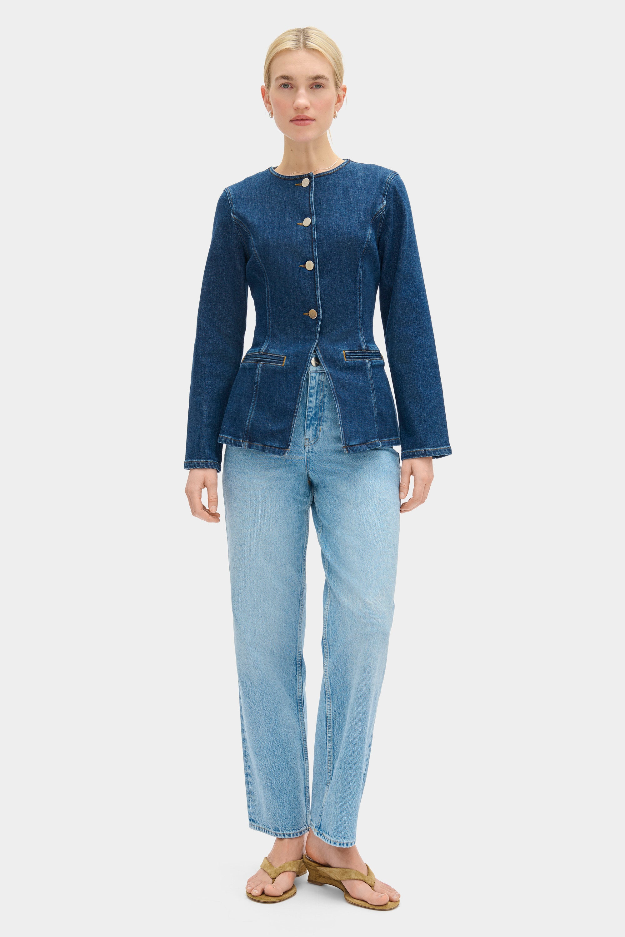 Daphne Waisted Denim Blazer