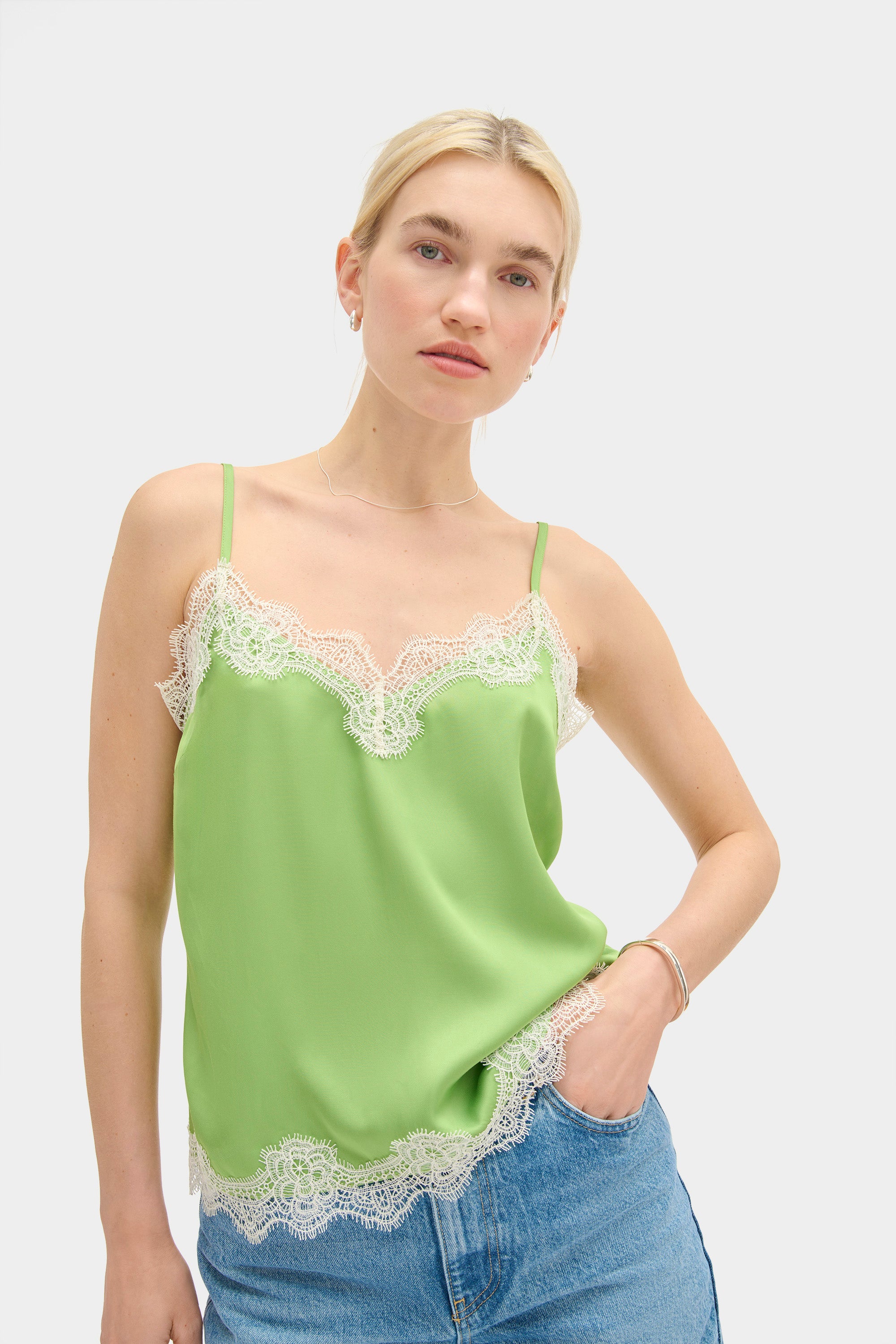 Eme Lace Satin Top