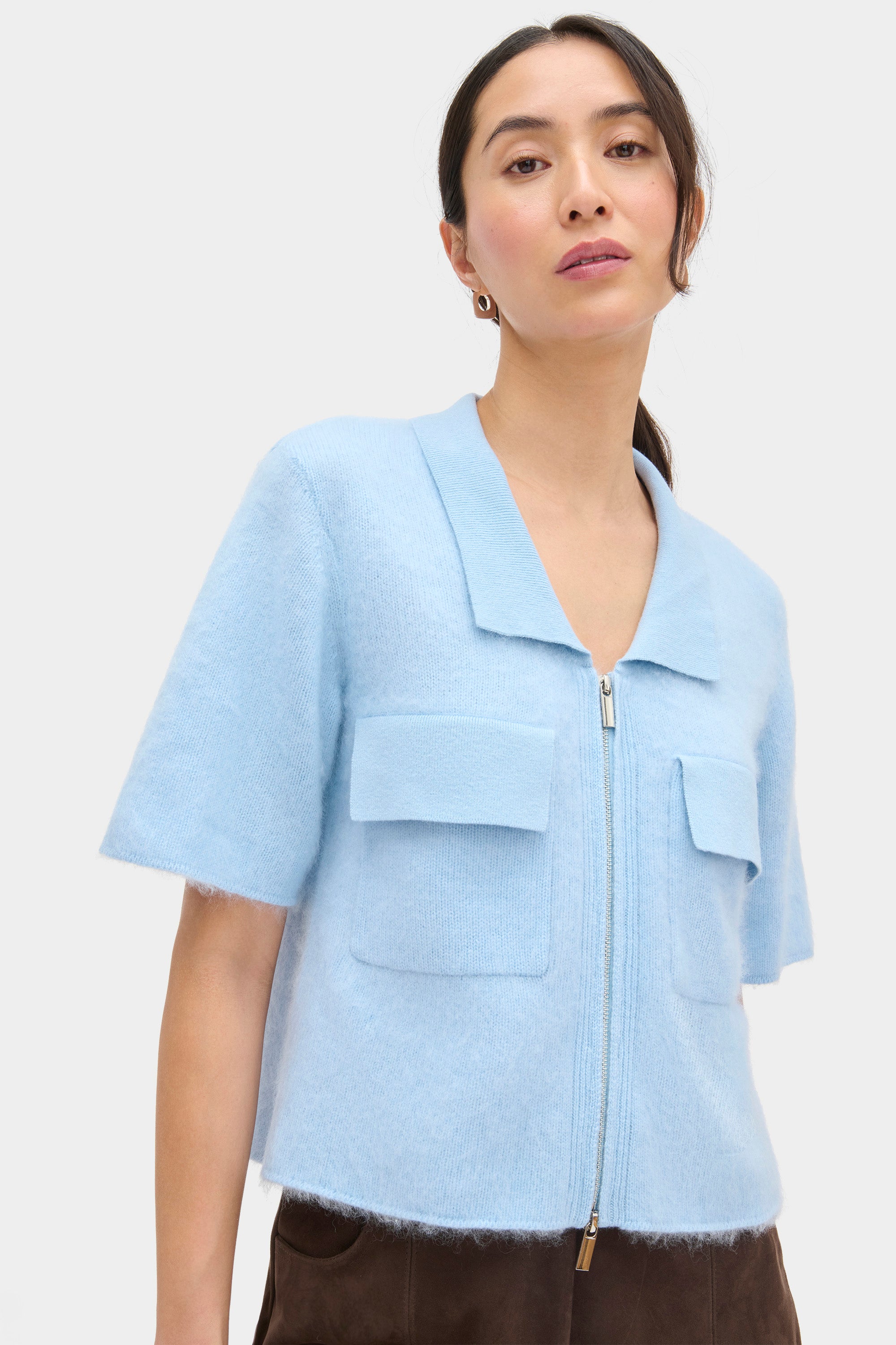 Erika Zip Up Knitted Shirt
