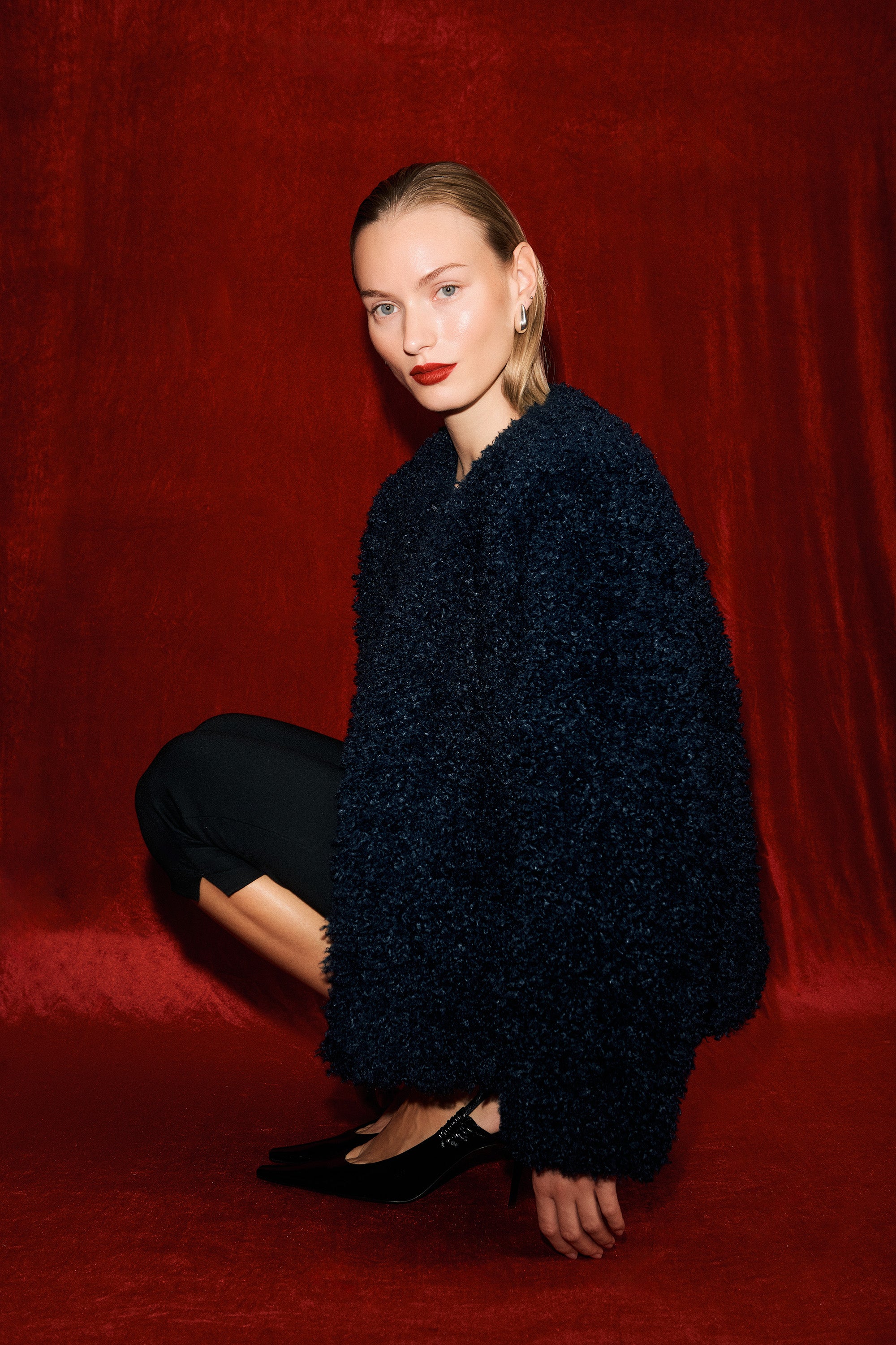 ALIGNE Borg Jacket - Blue | Francine