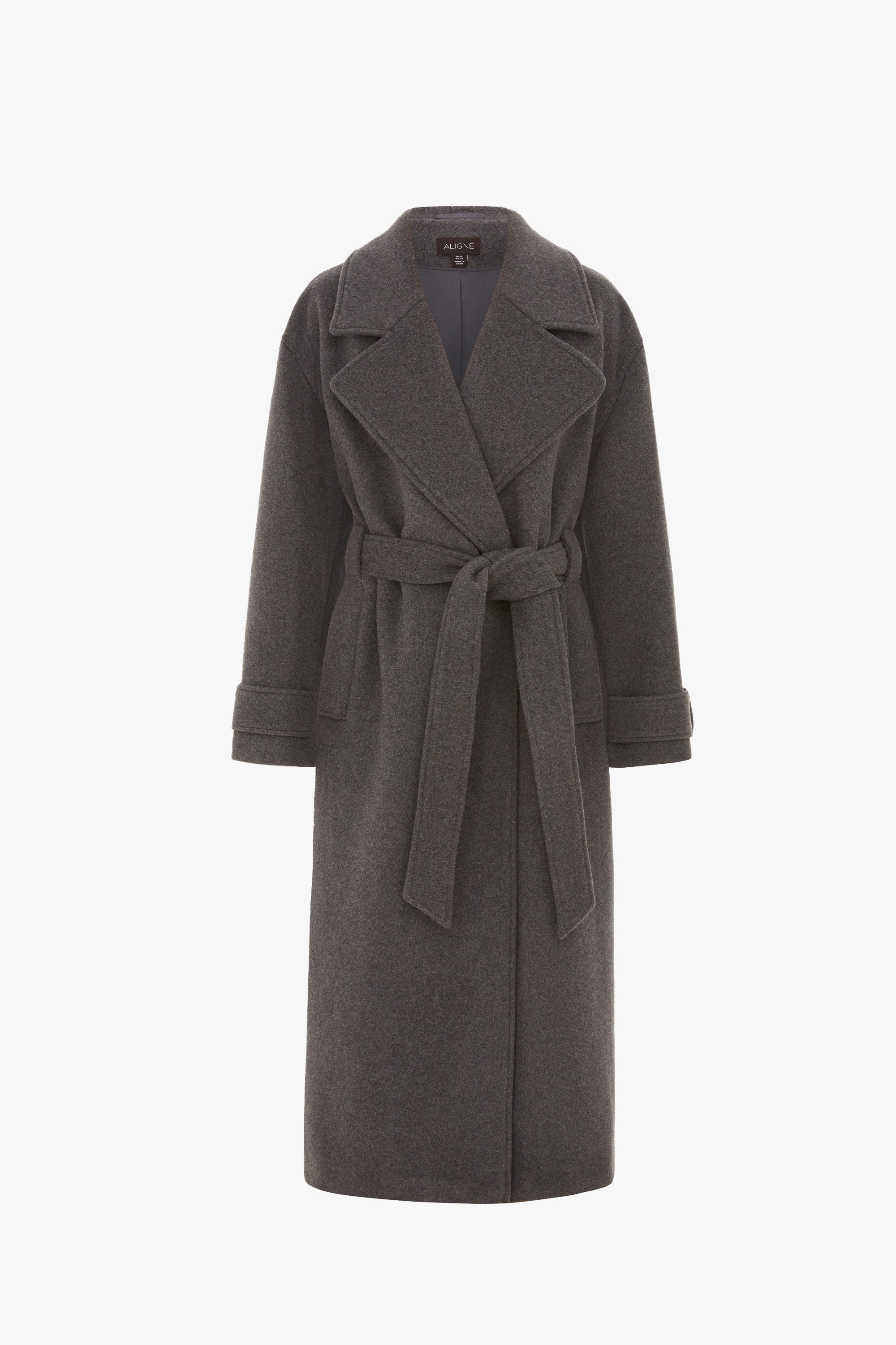 George, Wrap Slouch Coat in Grey