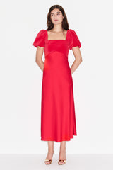 Hetty Velvet Satin Mix Midi Dress