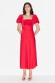 Hetty Velvet Satin Mix Midi Dress