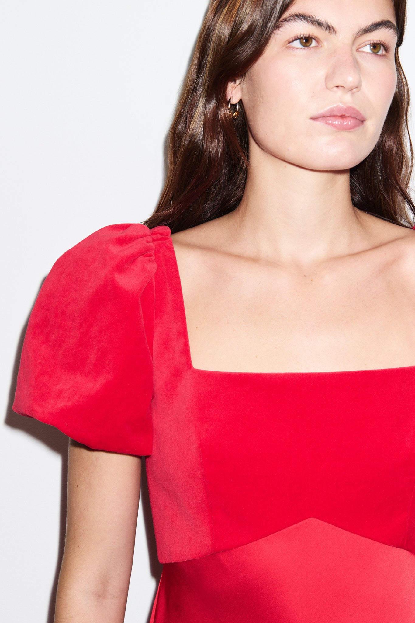Hetty Velvet Satin Mix Midi Dress