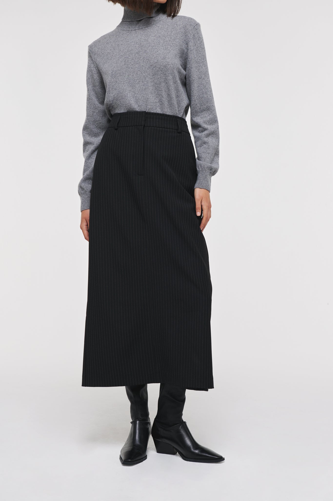 Kasia Pinstripe Tailored Maxi Skirt