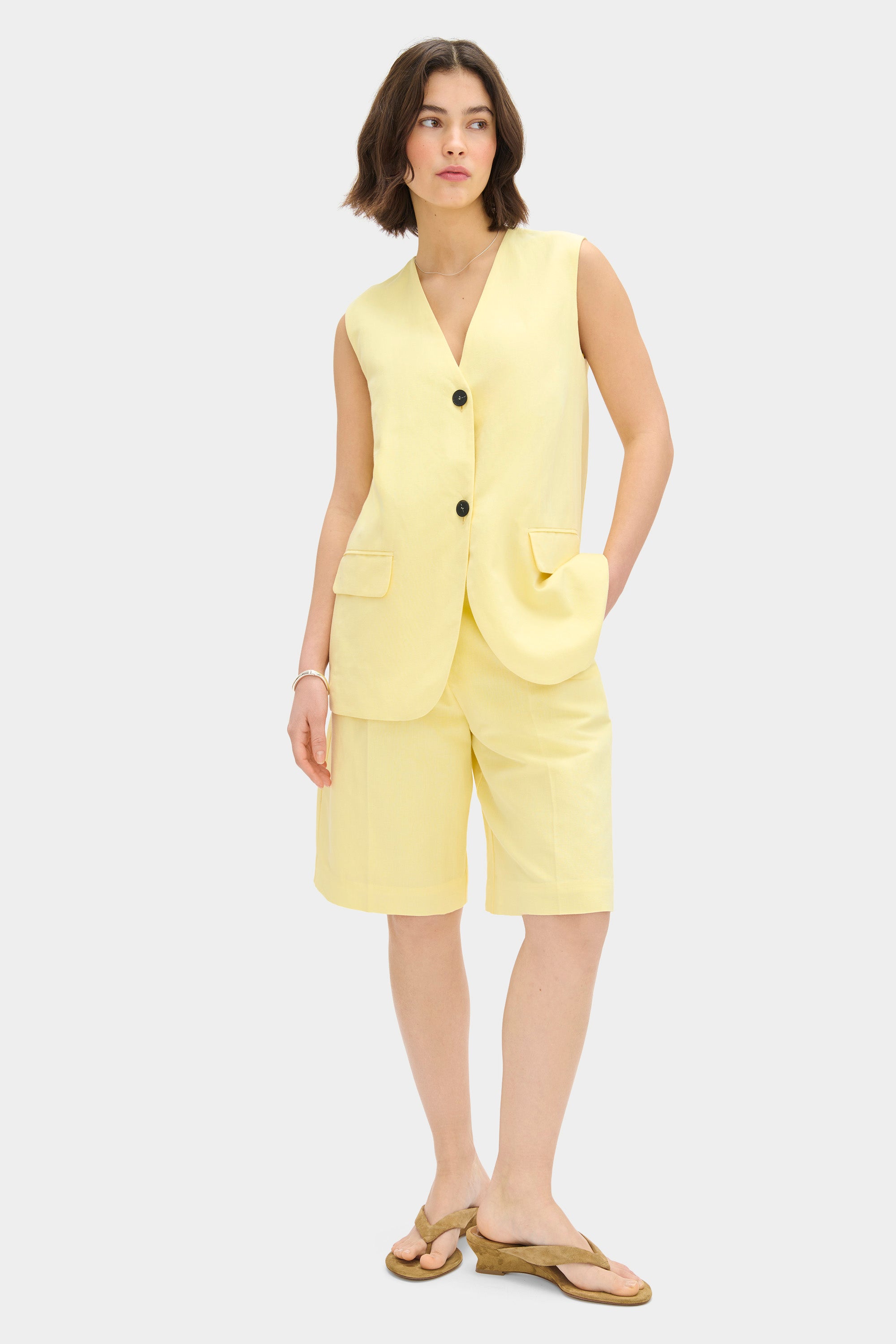 LB Royal Sleeveless Linen Waistcoat
