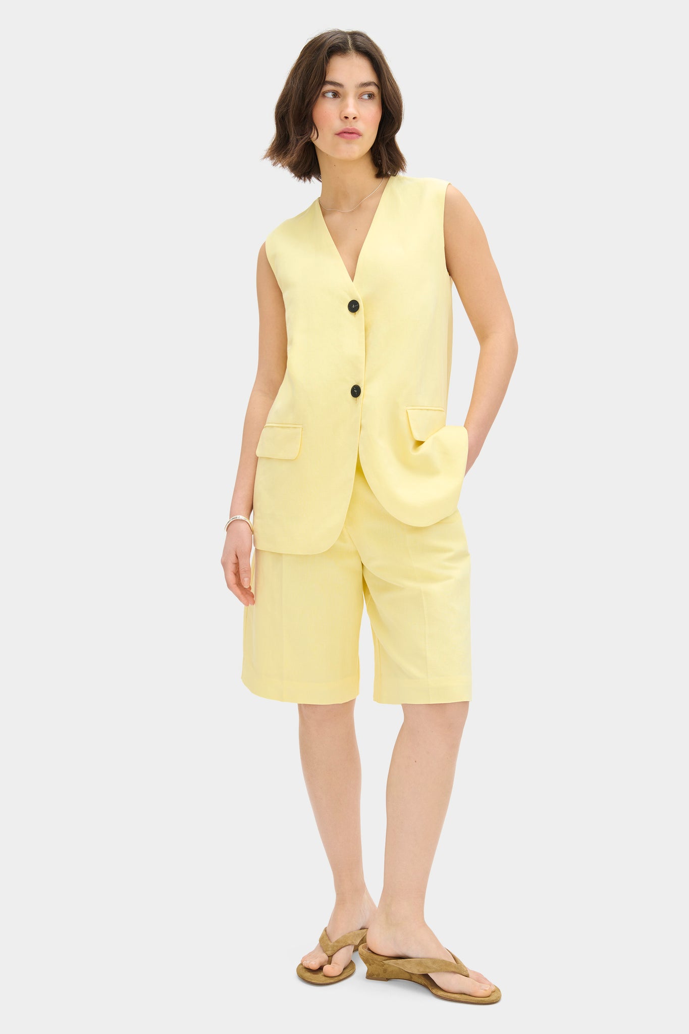 LB Royal Sleeveless Linen Waistcoat