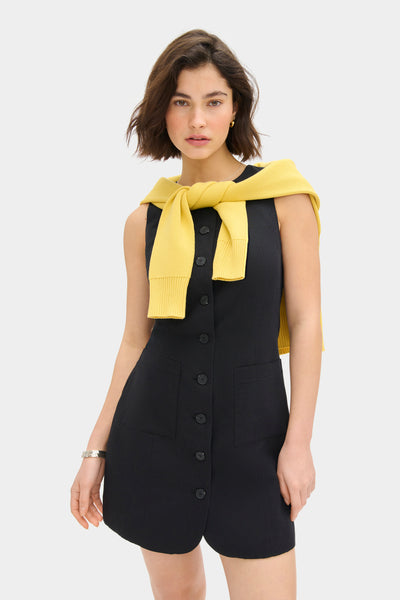 ALIGNE Linen Mini Dress - Black