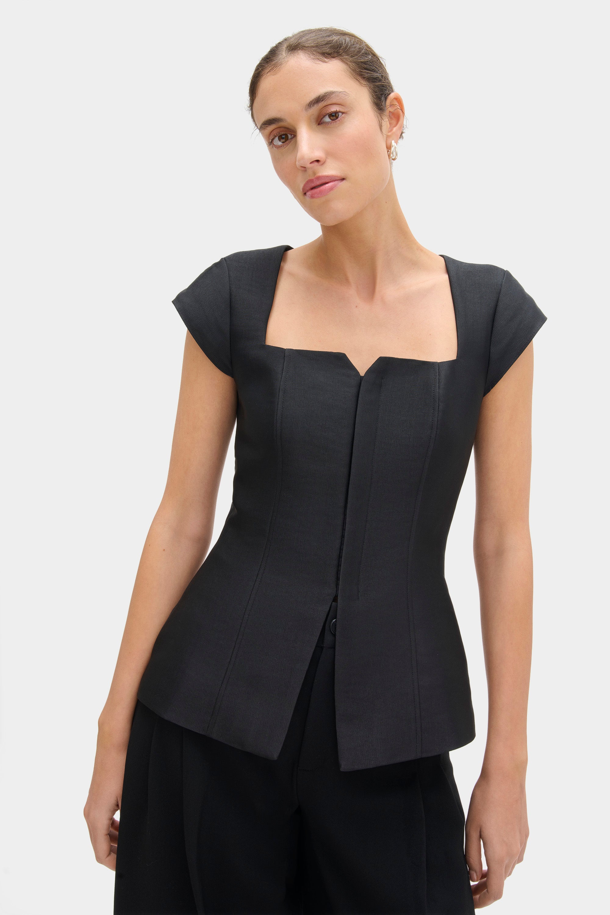 Mars Cap Sleeve Satin Top