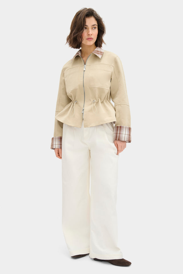 Mavis Math Jacket ALIGNE Reversible Check Jacket - Brown | Mavis