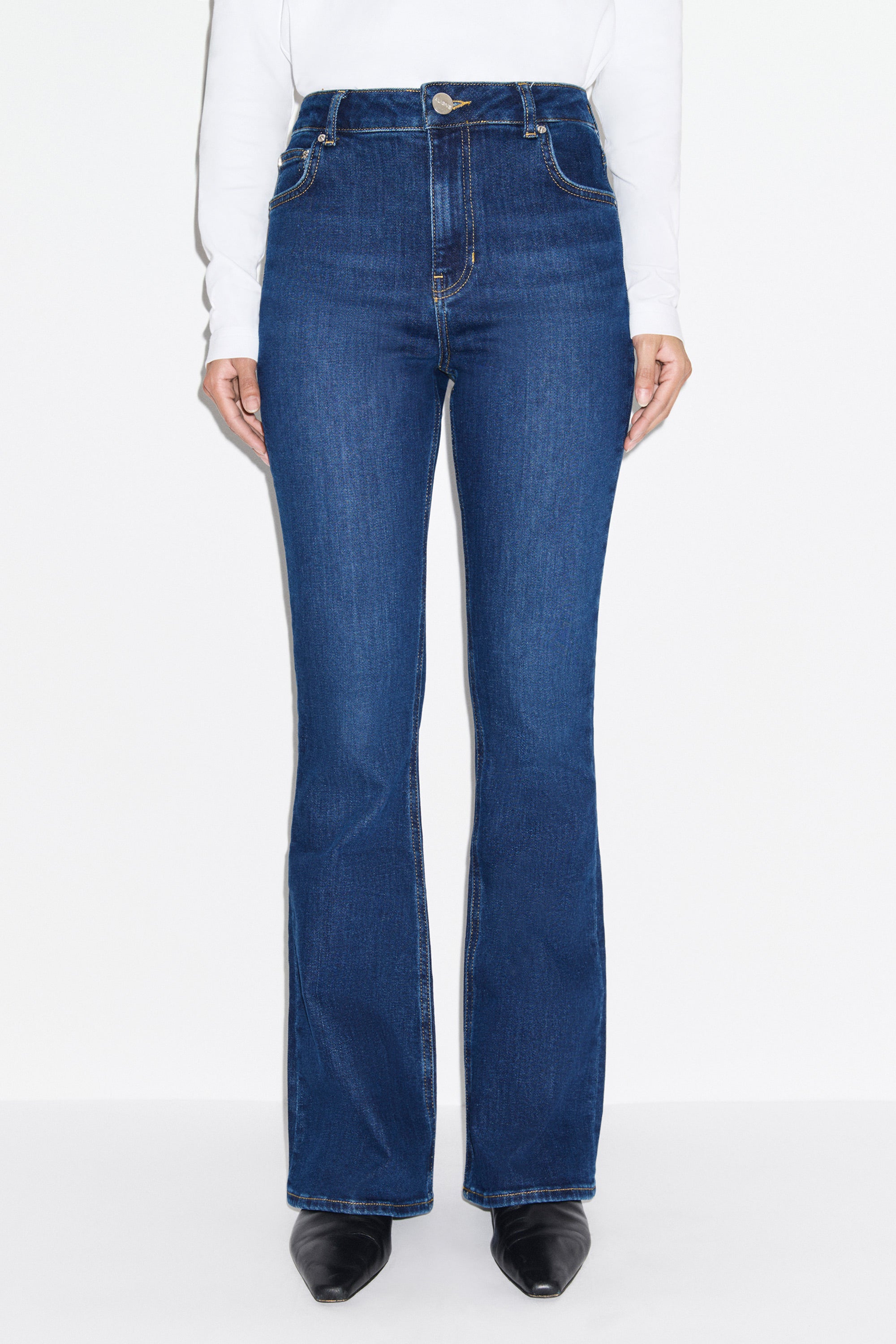 Mid Rise Slim Flare Jeans