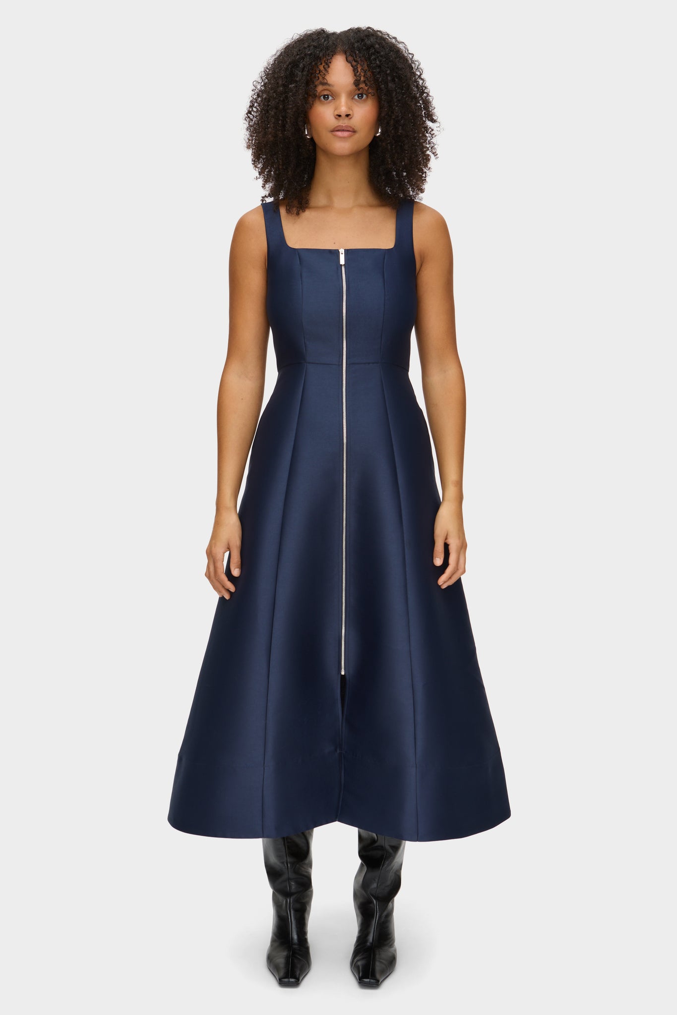 Paisley Satin Midi Dress