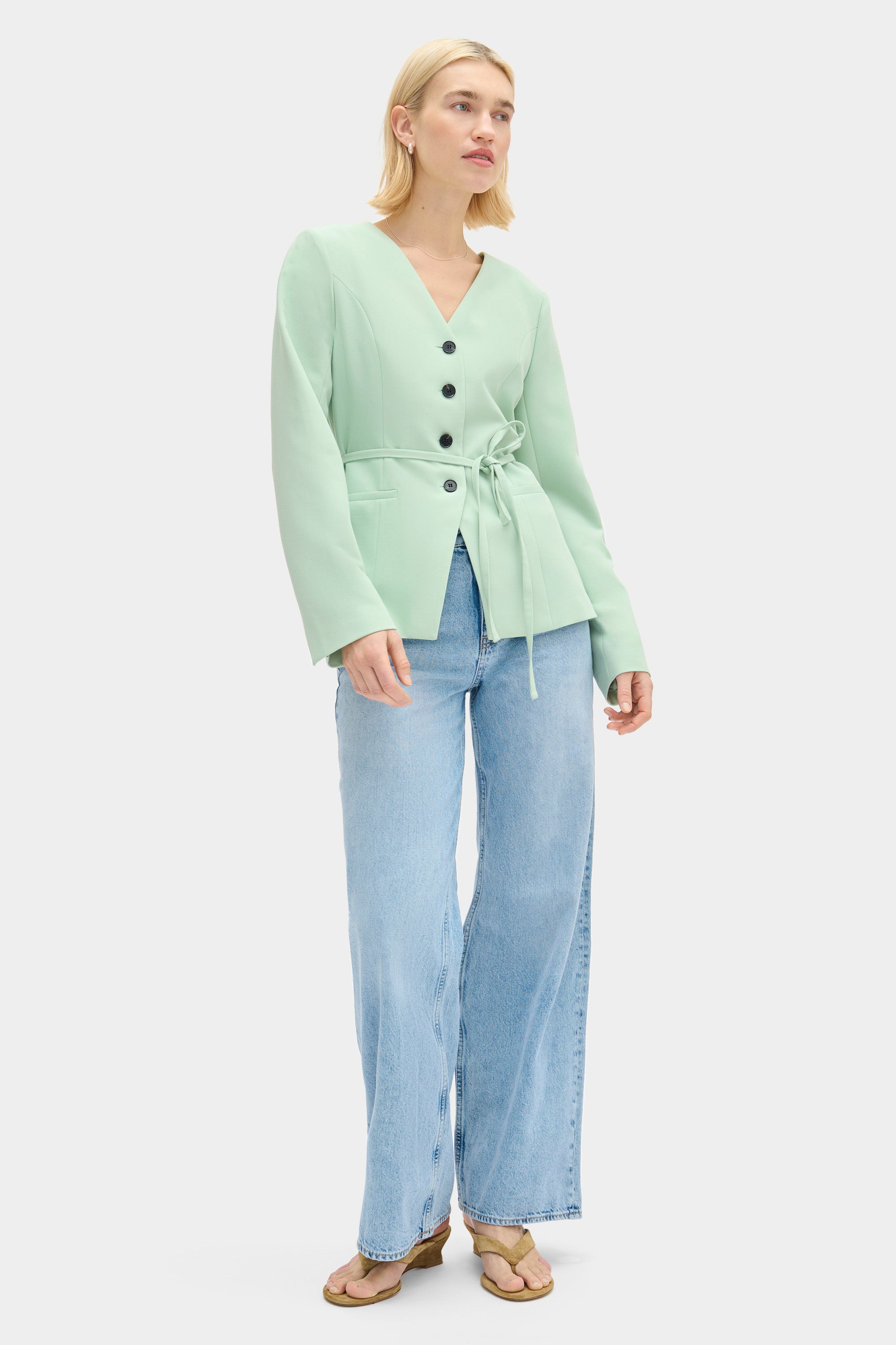 Parker V Neck Tie Blazer