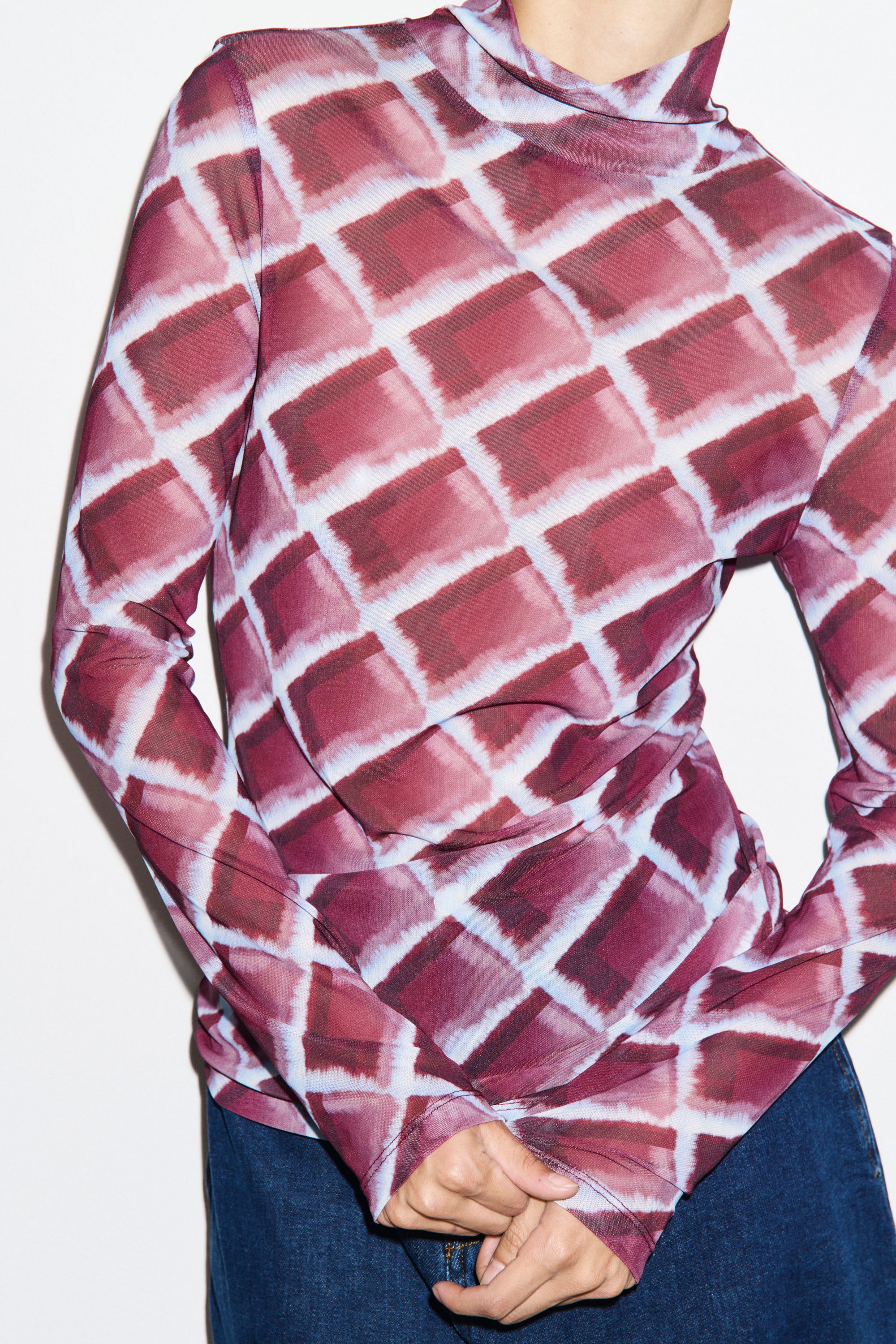 Phoenix High Neck Mesh Top