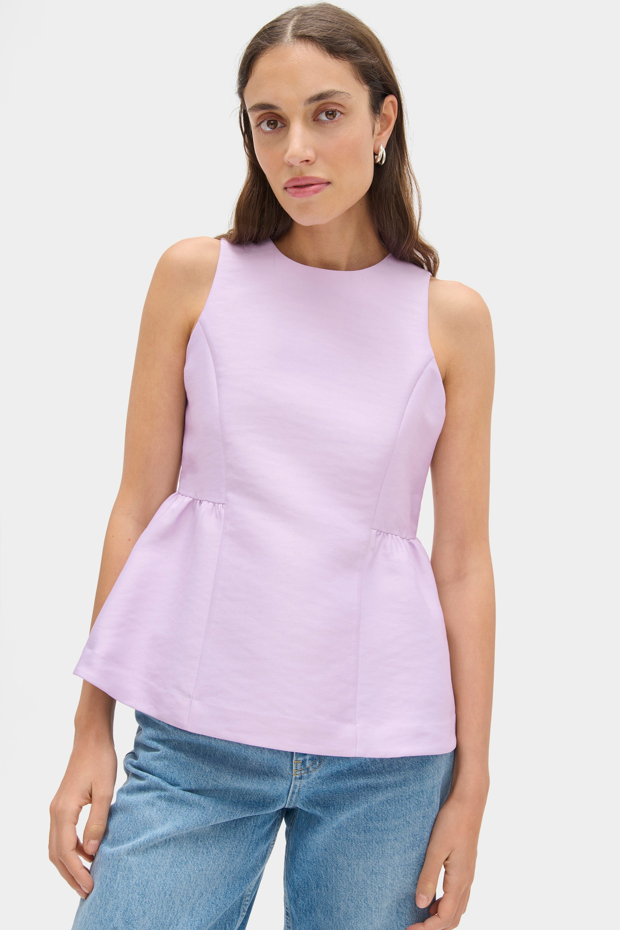 Solstice Peplum Satin Top
