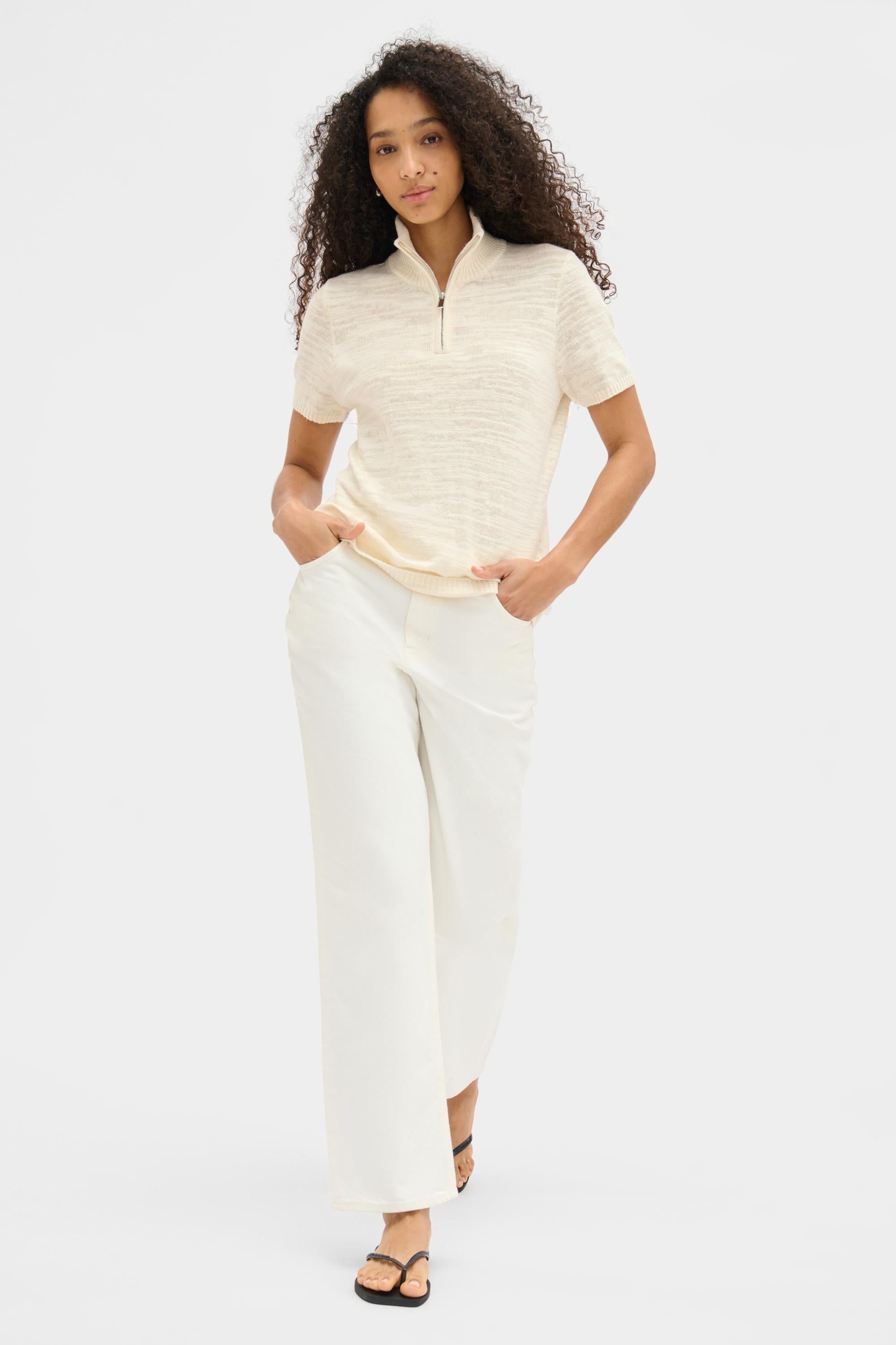 Stevie Linen Turtleneck Knitted Top