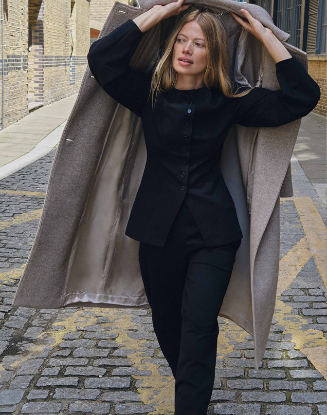 ALIGNE Leather Trench Coat - Green | Aspen